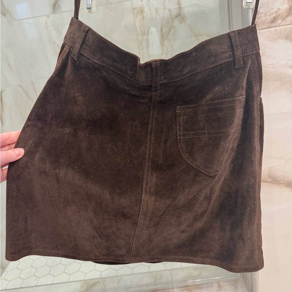 Miu Miu Dark Brown Suede Skirt - Picture 1 of 12
